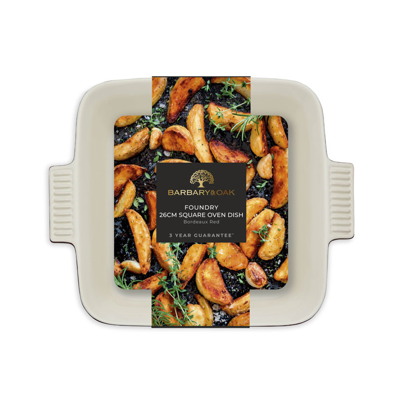 Barbary & Oak Square Stoneware Baker Bakeware, Bordeaux Red