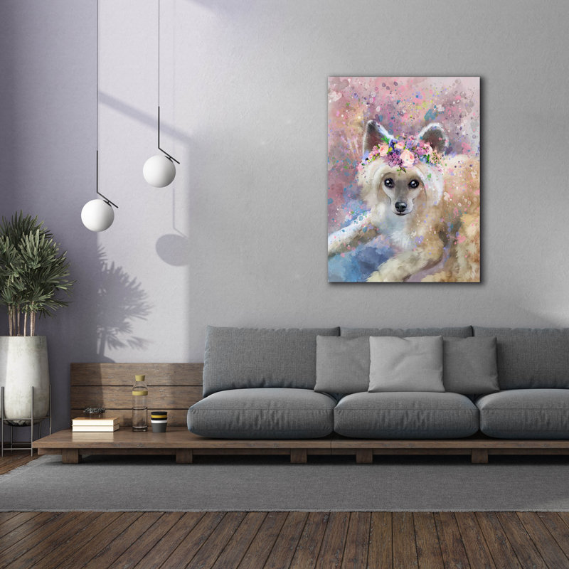 Art floral sur toile «Flower Crown, H 54 po x l 40 po x P 1,5 po