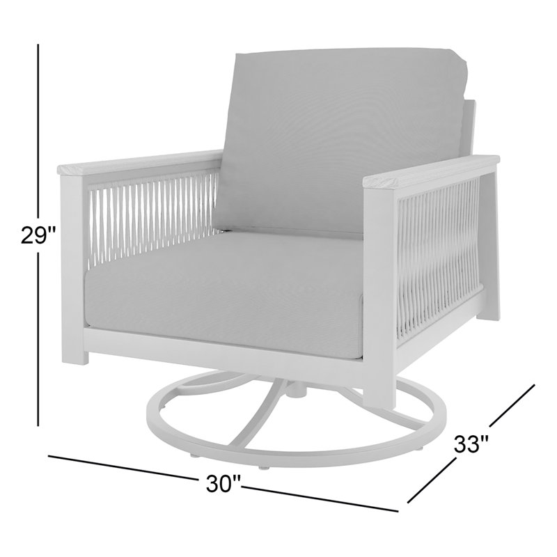 Chaise berçante d'extérieur avec coussin Sunbrella Townsend, Toile Sunbrella® noir