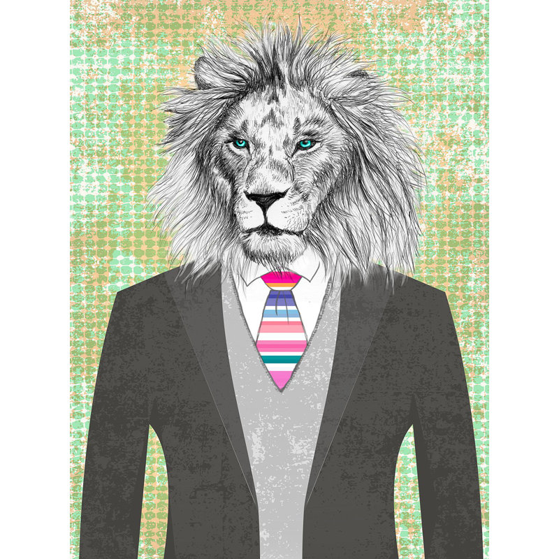 Distinguished Lion by Matt Spencer - Wrapped Canvas Print, 80cm H x 60cm W x 4cm D