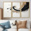 «Golden Cream Abstract Spiral Nexus I», ensemble de reproductions d'art abstrait