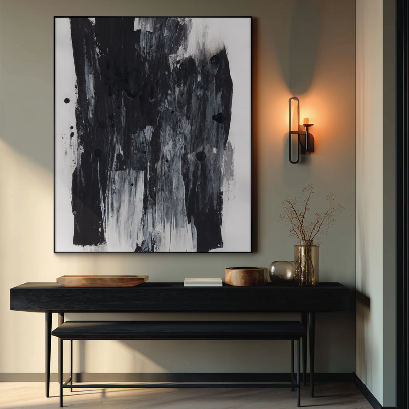 Extra Large Wall Art Fabric Print - Modern Neutral Abstract for Contemporary Home Artwork Decor for Living Room or Bedroom - "Frame Assembly Required (Unfinished Frame)"