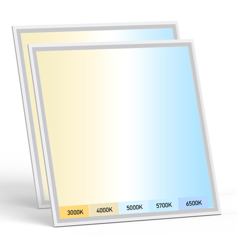 4 Pack 2x2 LED Flat Panel Light, 5 CCT Selectable (3000K-6500K), 5 Wattage (30-50W), 5500Lm, 0-10V Dimmable, 120-277V, Drop Ceiling Light for Commercial & Home