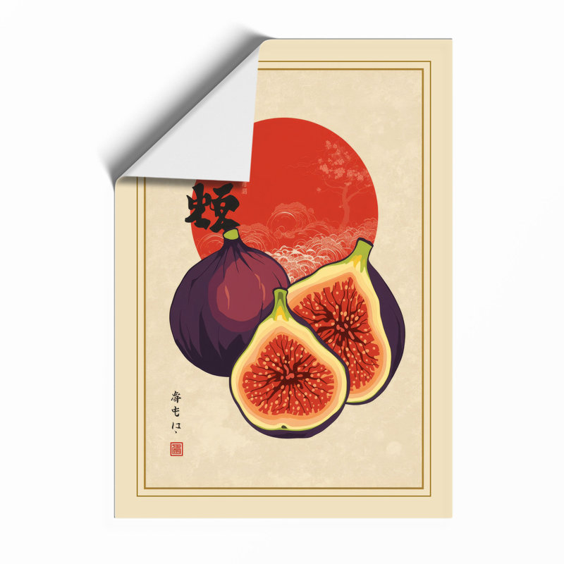 Figs and Morning Sun Japandi - Framed Print, A2 - 59.4 x 42.0 cm, Unframed