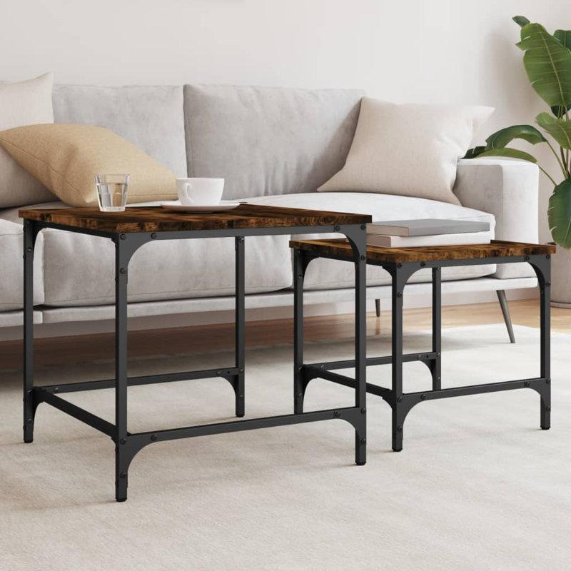 Gagliano Four Leg Coffee Table, Smoked Oak