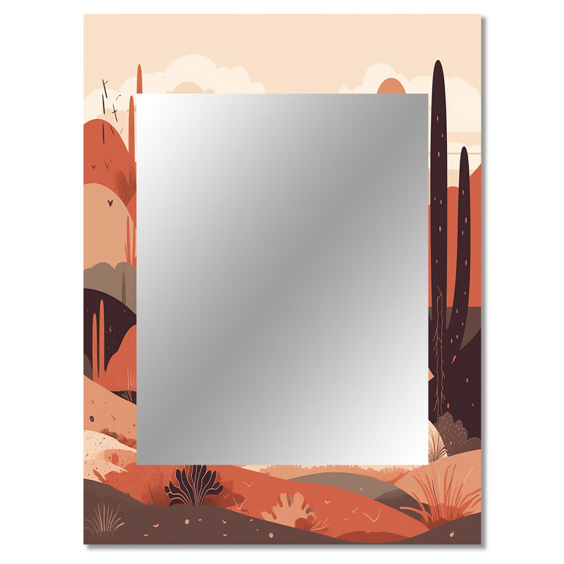 Sublime Desert Simplicity - grand miroir mural minimaliste, miroir traditionnel unique, impression d'art en métal