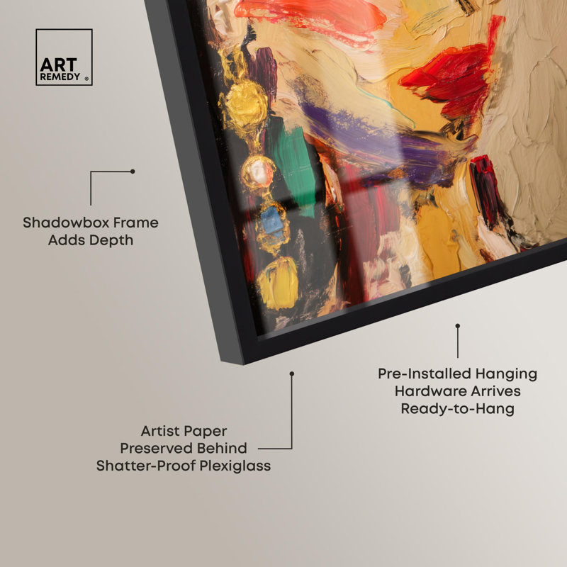 «Colorful Expression I Shadowbox Print», art mural par Art Remedy, Noir, H 16 po x l 11 po