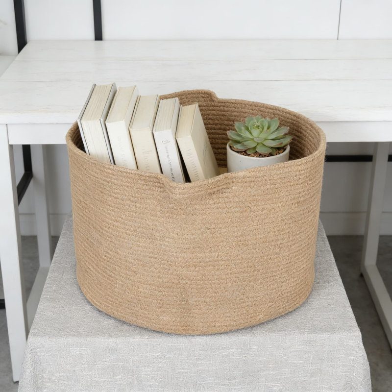 Large Woven Cotton Rope Storage Basket With Handles, Multi-Purpose Organizer For Blankets, Toys, Laundry, And Home Decor