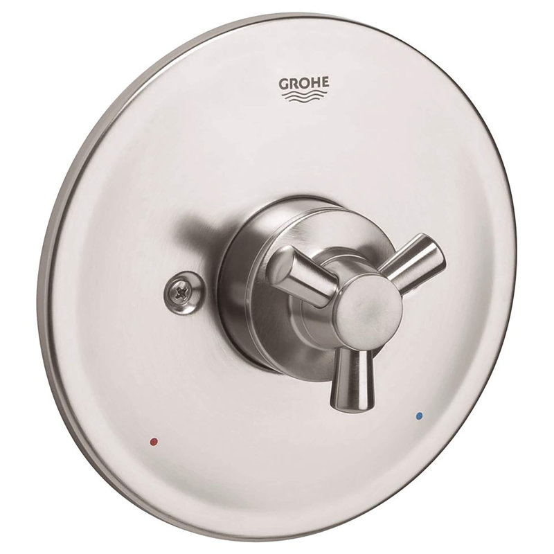 Garniture de robinet de douche à double fonction avec poignée à rayons Arden, Nickel brossé