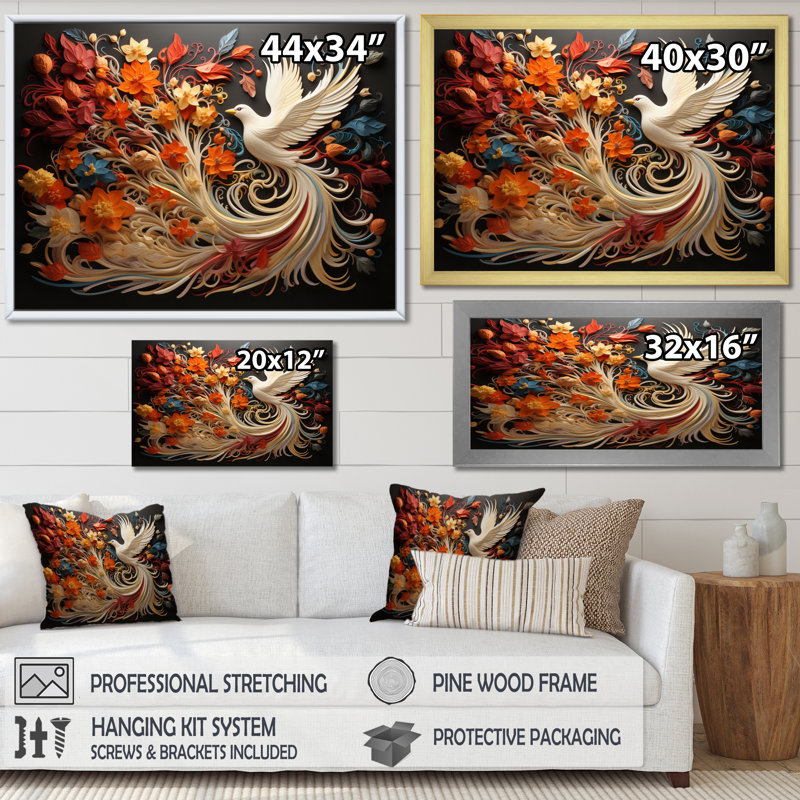 Ivelisse Christianity Pentecost Fire, 30" H x 40" W x 1.5" D, Black Floater Framed