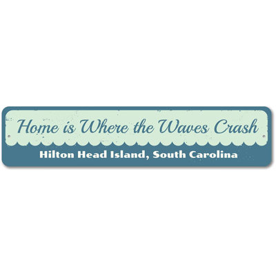 Beach Waves Aluminum Sign