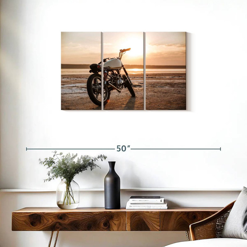 Mehar Beach Retro Motorcycle, 20" H x 33" W