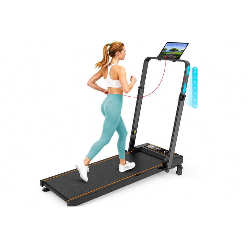 Tapis de marche avec inclinaison de 12% et poignée à hauteur réglable, tapis roulant pliable sous le bureau 4 en 1, tapis roulant électrique portatif 3,5 HP avec affichage à DEL, capacité de 350 lb pour le bureau à domicile