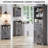  Bathroom Wall Cabinet, Farmhouse Medicine Cabinet, 24" Wide Cabinet with Drawer, Adjustable Shelf, Double Barn Doors, Storage Cabinet for Bathroom, Kitchen, Living Room Gray-1486513638