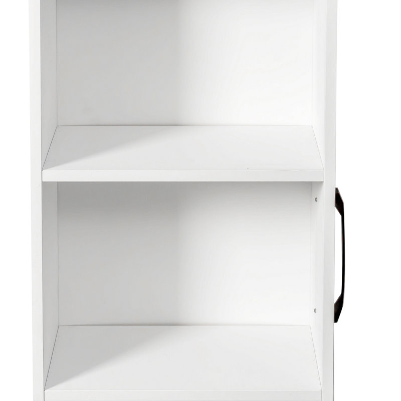 Bibliothèque avec trois portes coulissantes, étagère de rangement à 3 niveaux, bibliothèque de rangement coulissante, armoire de rangement dissimulée dans le salon de la chambre à coucher avec roulettes
