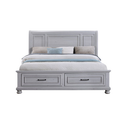 Warm Gray Storage Bed With 2-drawers