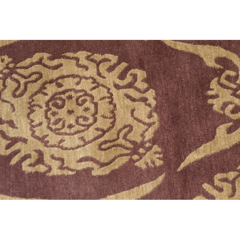 Tapis rouille et jaune de haute qualité noué à la main