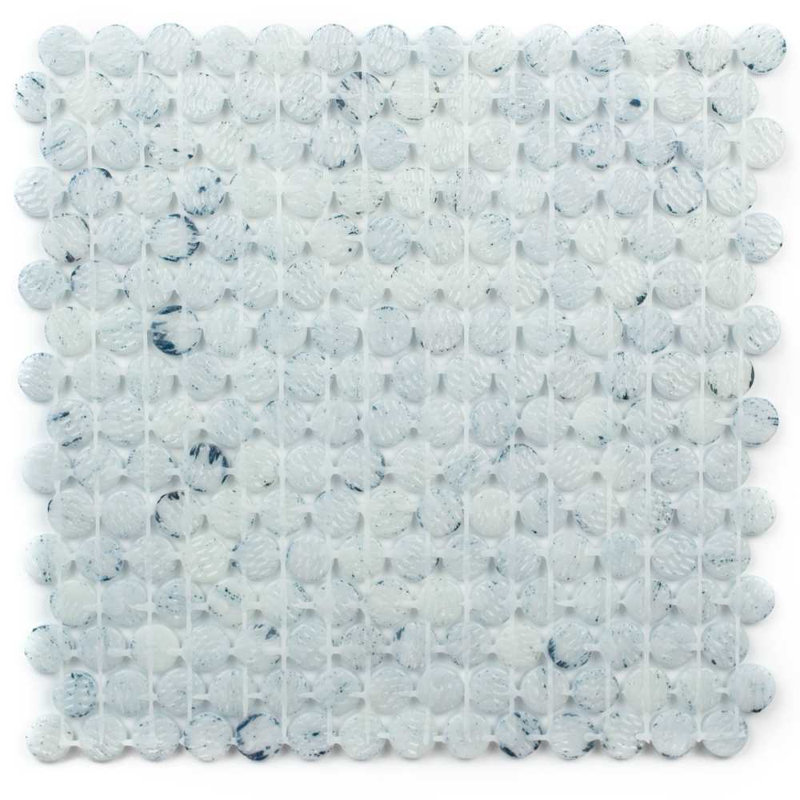 Eterna Penny 12"x12" Recycled Glass Mosaic Wall & Floor Tile, Blue