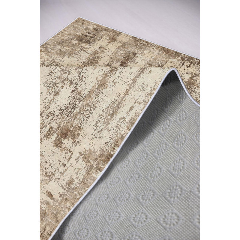 Eco-Friendly Hall Carpet, 100% Polyester, 3.3 x 6.6 Feet | Antibacterial, Non-Slip PVC Dot Underside, Machine Washable | Elegant Beige, Bronze & Mink Colors | Durable 650 GSM, Perfect for Home Entryways & Living Rooms