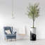 Arbre artificiel en pot d'olivier en soie pour décoration intérieure et extérieure - H 60 po (pot et arbre)-538738425
