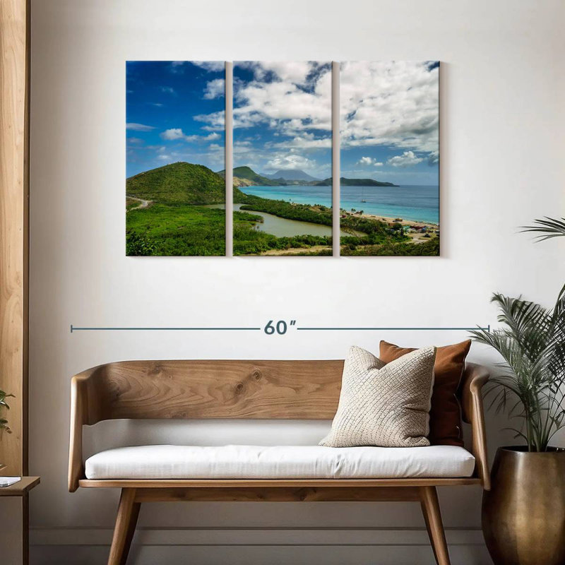 Lush Caribbean Beach, 28" H x 45" W