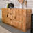 Retro Burlywood Solid Wood Sideboard