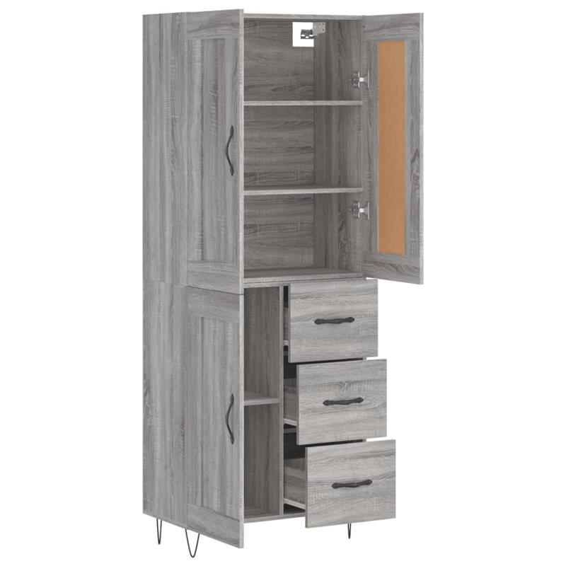 Binoche 69.5 Wide 3 Drawer, Grey Sonoma