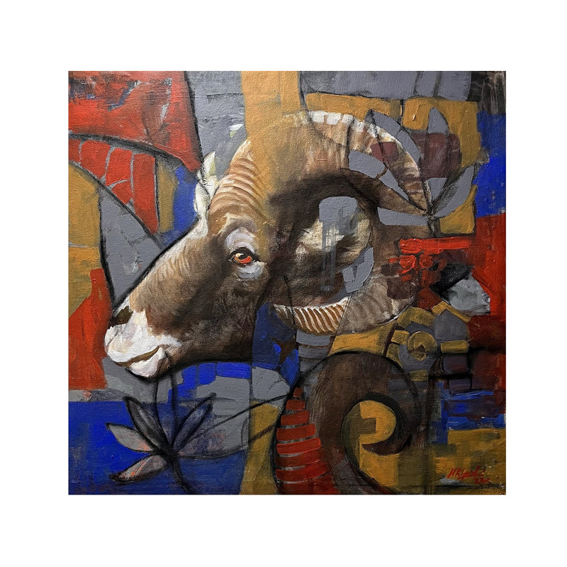 Bighorn Sheep | Mk Goyal | Technique mixte sur toile
