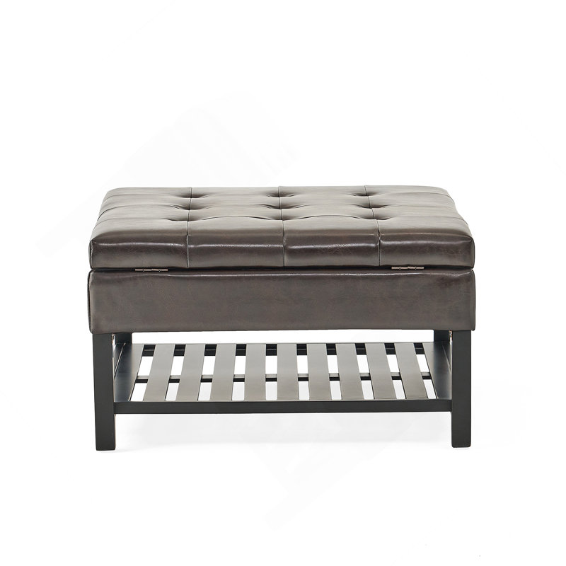 Rectangle Tufted Upholstered PU Ottoman
