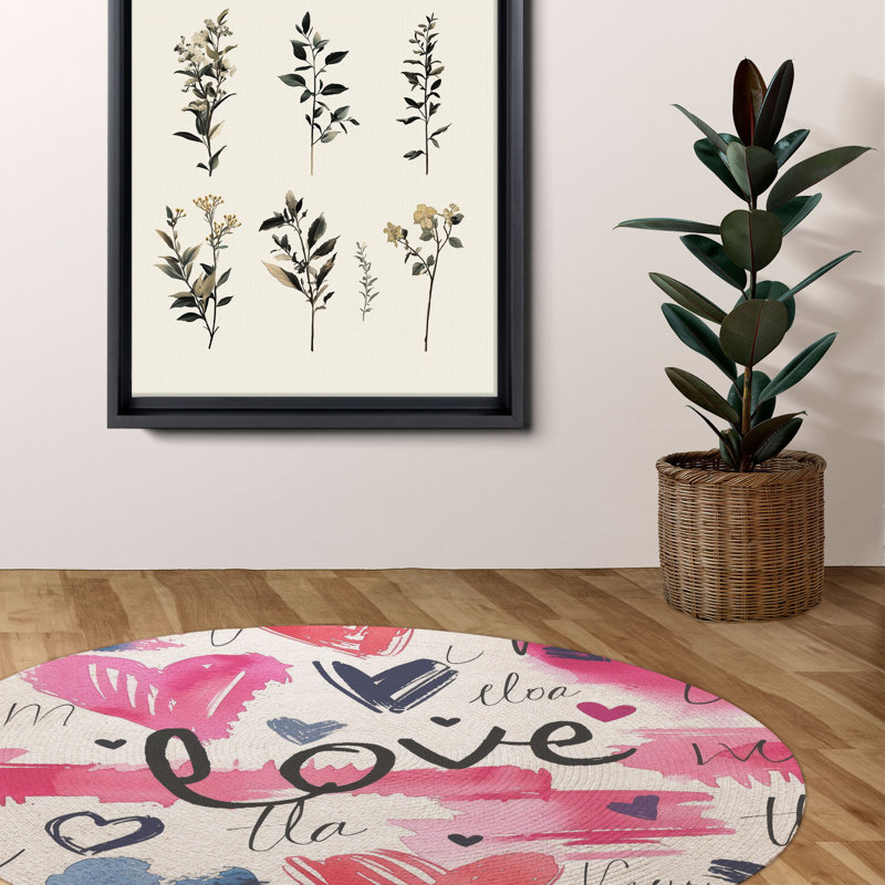 Tapis tressé Sweet Love, Rond 5 pi