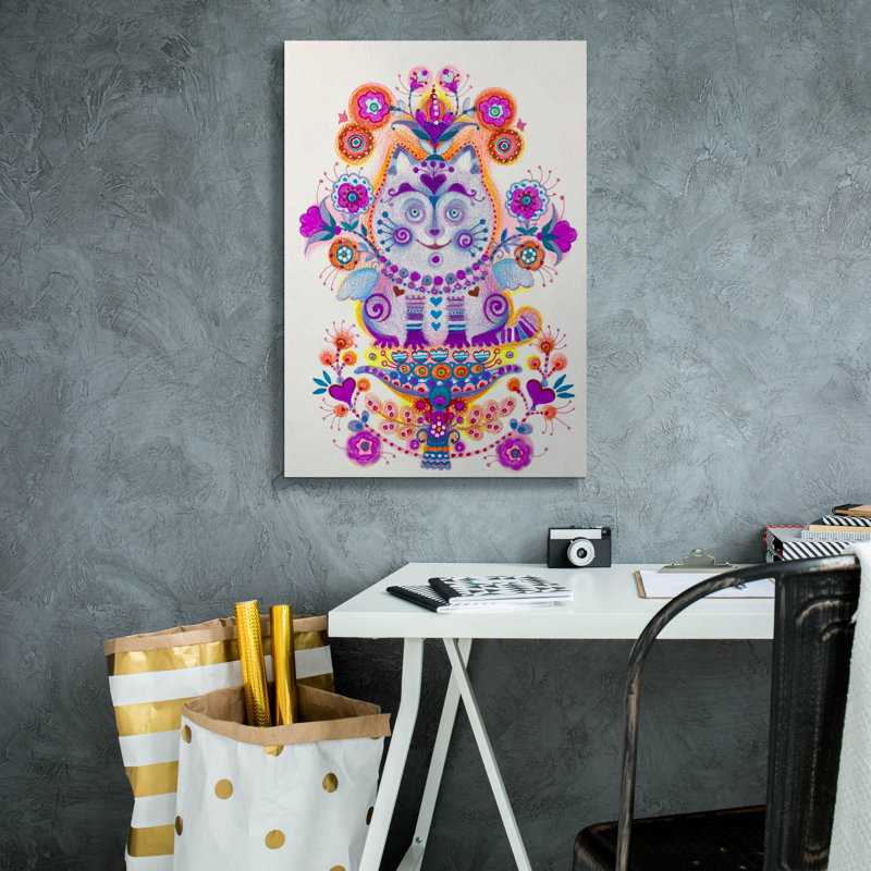 «Folk» par Oxana Zaika, art mural sur toile, H 26 po x l 18 po x P 0,75 po