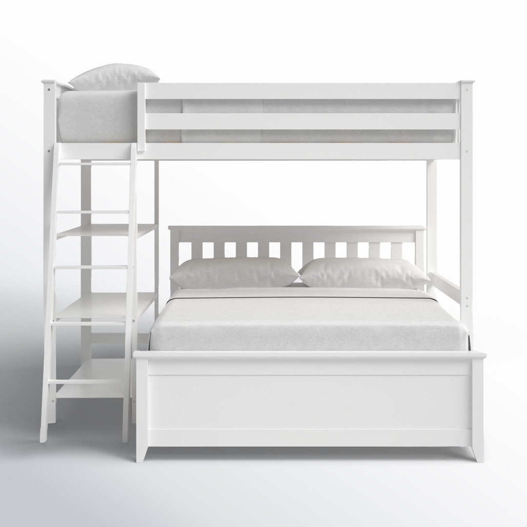 Padua Full over Full Solid Wood L-Shaped Bunk Beds with Shelves by Maxwood Furniture Birch Lane™