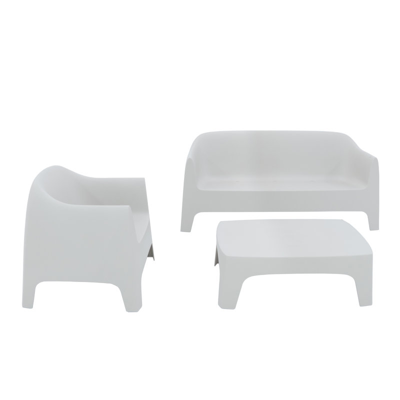 Solid 71'' Outdoor Sofa, White