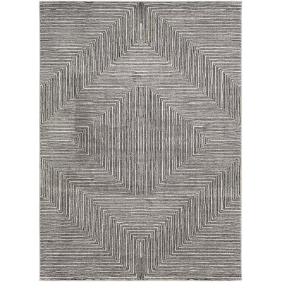 Raylee Striped Gray Area Rug