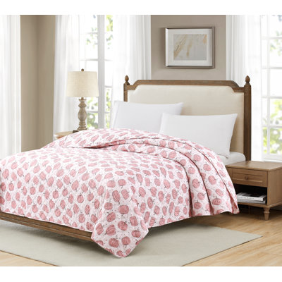 Courtepointe rose en microfibre