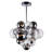 8 Light 16-inch Diameter Modern Chrome Chandelier with Tinted Glass Globes – Stylish LED Pendant Lighting Fixture