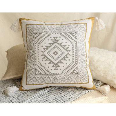 Housse de coussin décoratif à pampilles