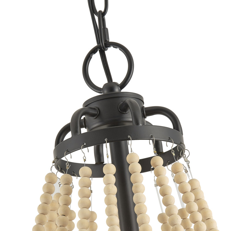 Lustre rustique perlé 6 lumières Larayah