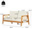 Ensemble de canapés d'extérieur 4 pièces avec coussins hydrofuges, structure en bois d'acacia, décorations en textilène et table basse assortie pour un patio, une terrasse ou une cour.