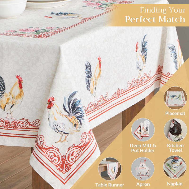 Maison d' Hermine Table Cloth Rectangle Table 100% Cotton 70 x 90 Inches Tablecloth Reusable Decorative for Dining Room Farmhouse Home Valentines Day Decorations Spring Summer - Campagne