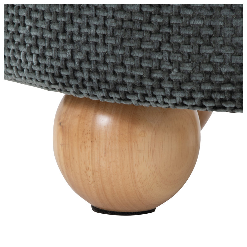 Ensemble de repose-pieds contemporain en bois naturel et tissu vert - ensemble de 2