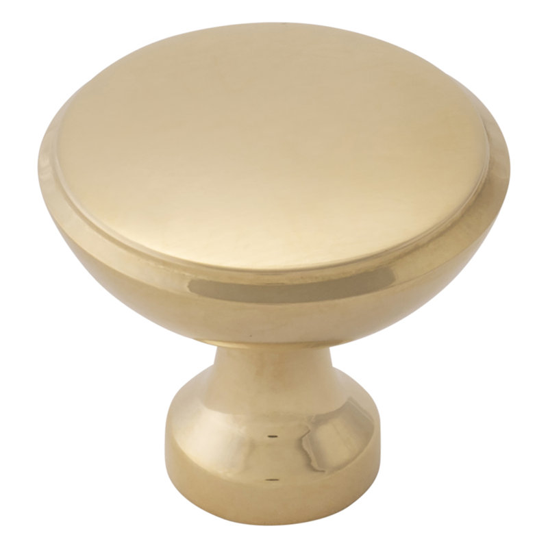 Edgewood Round Knob, Unlacquered Polished Brass