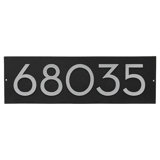 Floating Modern 6" Number Horizontal Address Plaque (5 Characters) - Hunter Green/Gold
