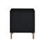 Table de chevet de style moderne avec 3 tiroirs en façade noire, argentée et dorée