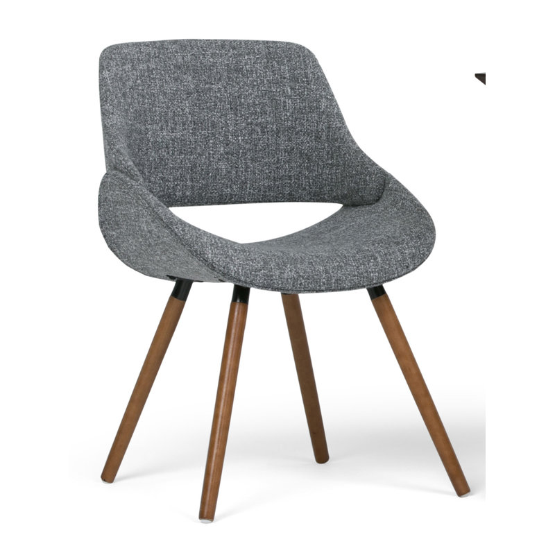 Chaise de salle à manger rembourrée Malden, Polyester gris