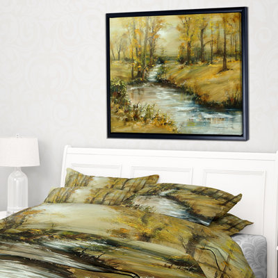 «Brook in Autumn», reproduction de peinture à l'huile sur toile tendue