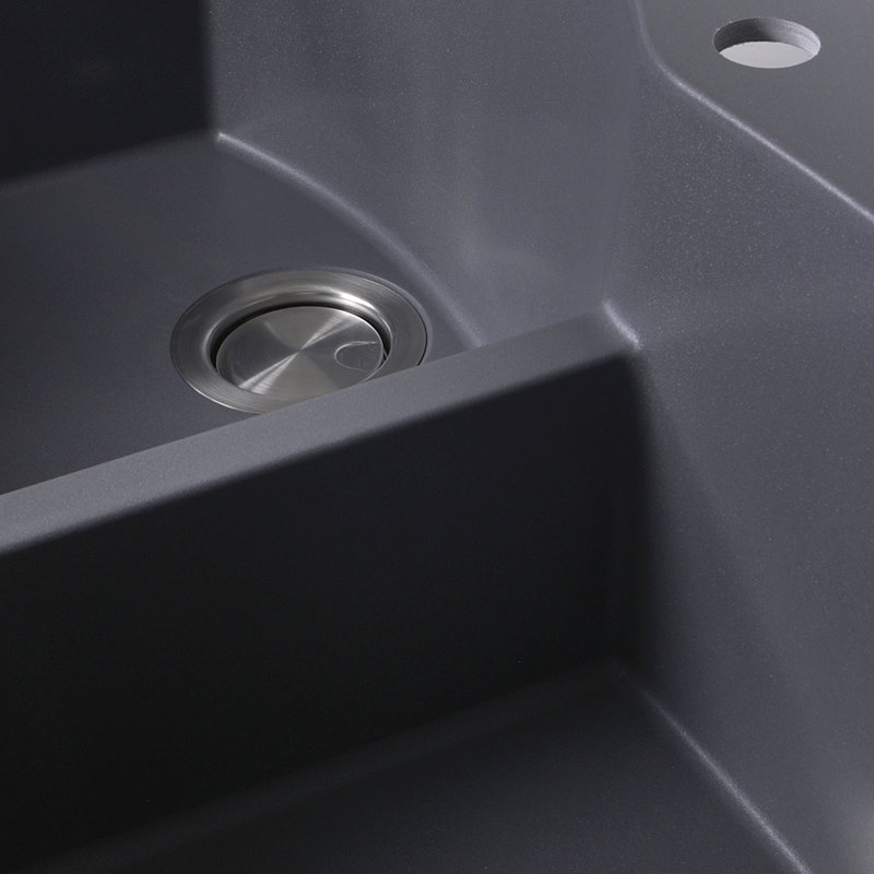 Plymouth 33'' L Double Basin Kitchen Sink, Titanium
