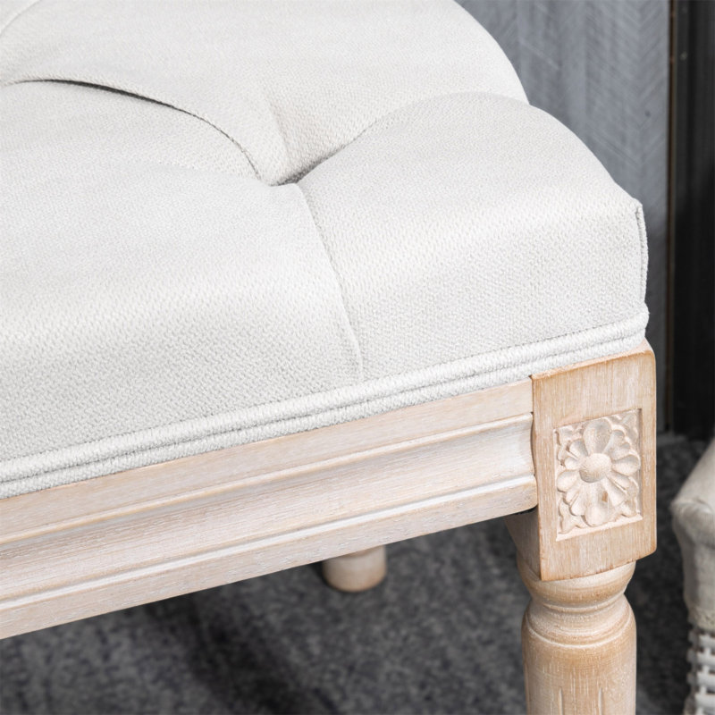 Banc de chambre rembourré HOMcom, H 15,75 po x l 31,5 po x P 17 po