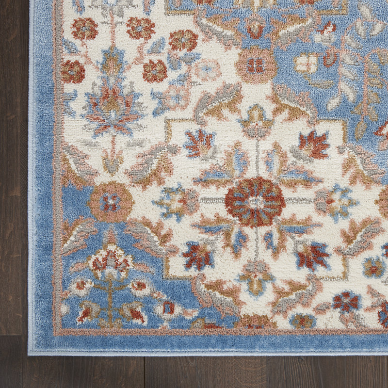 Tapis ivoire traditionnel Rheba, Tapis de couloir 2 pi 3 po x 7 pi 6 po