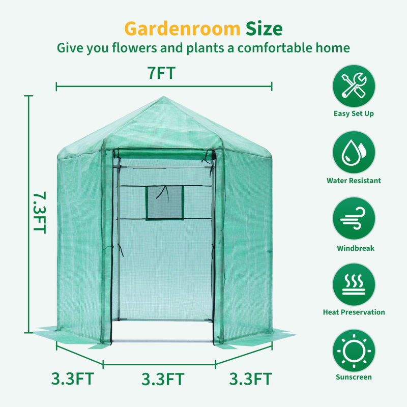 Isolation imperméable et épaisse renforcée à effet de serre en plastique renforcé à effet de serre (6,9 x 7,5 pi)